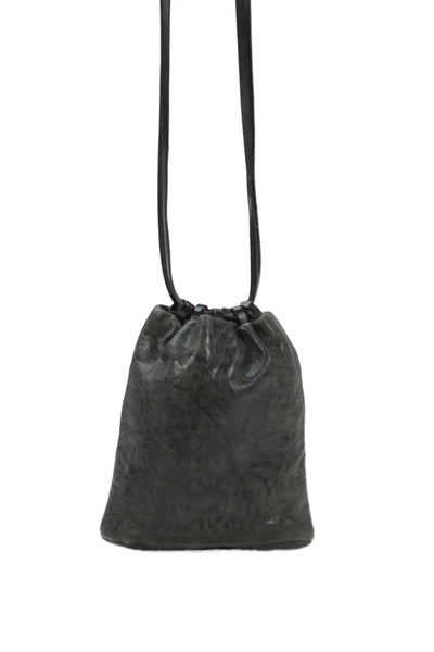 Jarbo Womens Double Strap Small Leather Pouch Crossbody Handbag Gray