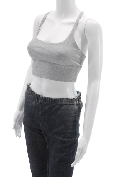 Vuori Women Gray Scoop Neck Sleeveless Sports Bra Stretchy Knit Size S
