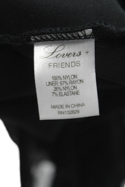 Lovers + Friends Womens Mini Dress Black Geometric Long Sleeve Size XS