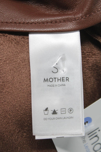 Mother Womens Wrap Skirt Brown Polyurethane Tie Waist Knee Length Size S