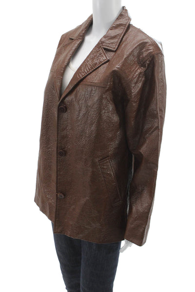 Wilfred Womens Basic Jacket Brown Polyurethane Long Sleeve Button Size S