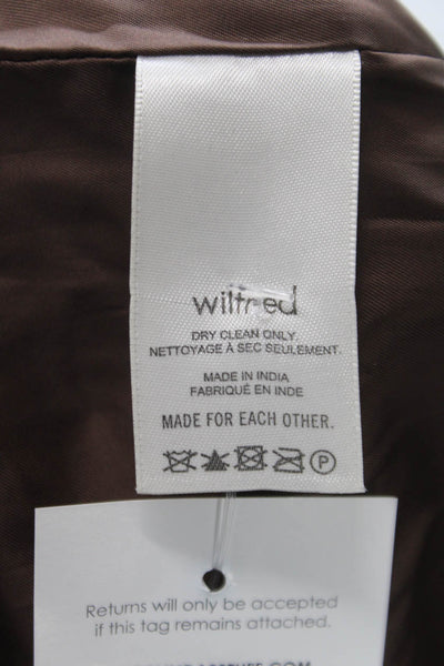 Wilfred Womens Basic Jacket Brown Polyurethane Long Sleeve Button Size S