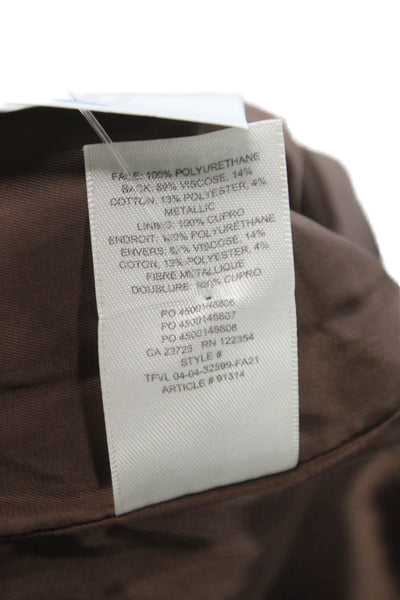Wilfred Womens Basic Jacket Brown Polyurethane Long Sleeve Button Size S