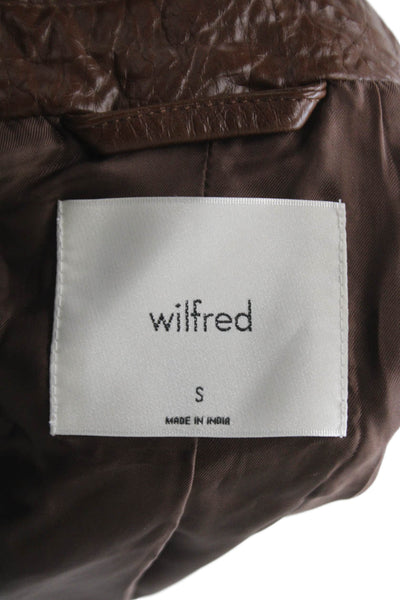 Wilfred Womens Basic Jacket Brown Polyurethane Long Sleeve Button Size S