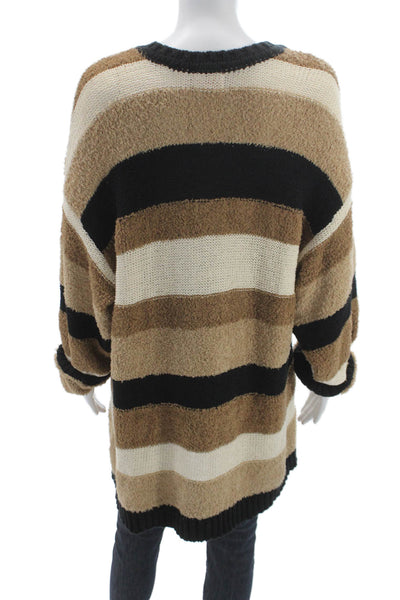 Show Me Your Mumu Women Pullover Striped Crewneck Long Sleeve Multi Size M