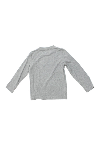 Nike Childrens Boys Logo Long Sleeves Tee Shirt Grey Cotton Blend Size 6