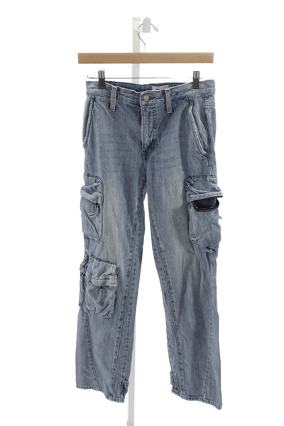 Pistola Womens Straight Jeans Blue Mid Rise Cotton Inseam 27 Size 24