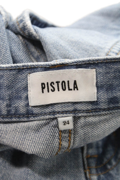 Pistola Womens Straight Jeans Blue Mid Rise Cotton Inseam 27 Size 24