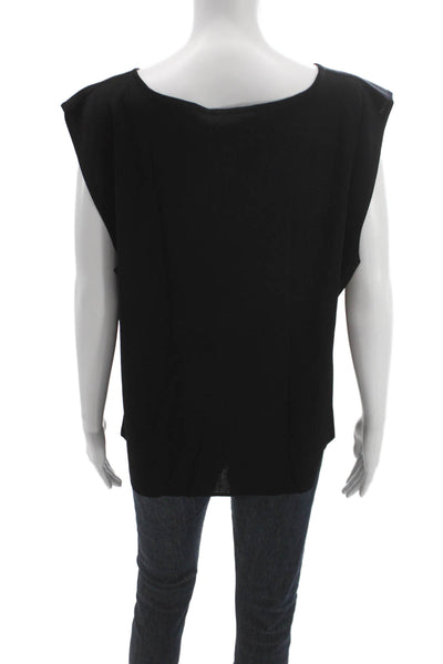 Misook Women Basic Tank Sleeveless Scoop Neck Acrylic Black Size 3X