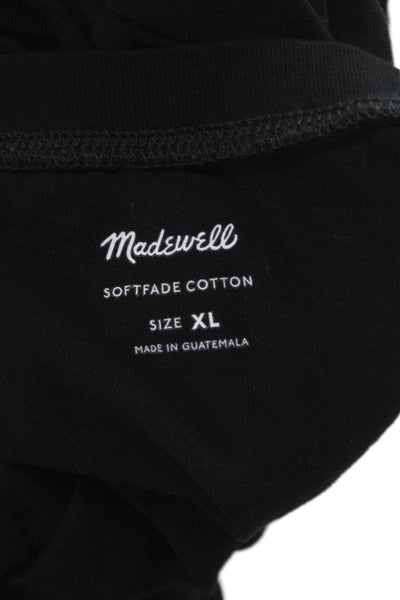 Madewell Womens Basic Black Cotton Long Sleeve Crew Neck T-Shirt Size XL