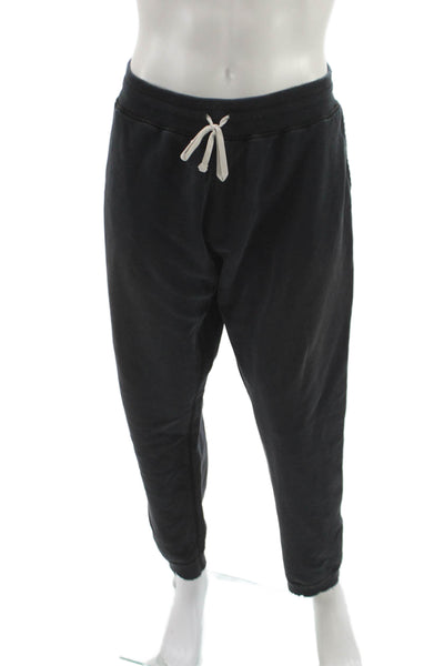 REIGNING CHAMP Mens Jogger Pants Black Cotton Blend Drawstring Size 2XL