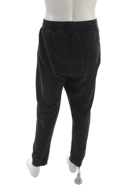 REIGNING CHAMP Mens Jogger Pants Black Cotton Blend Drawstring Size 2XL