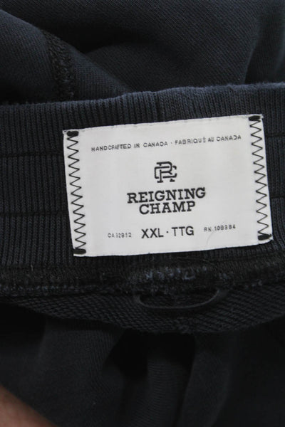 REIGNING CHAMP Mens Jogger Pants Black Cotton Blend Drawstring Size 2XL