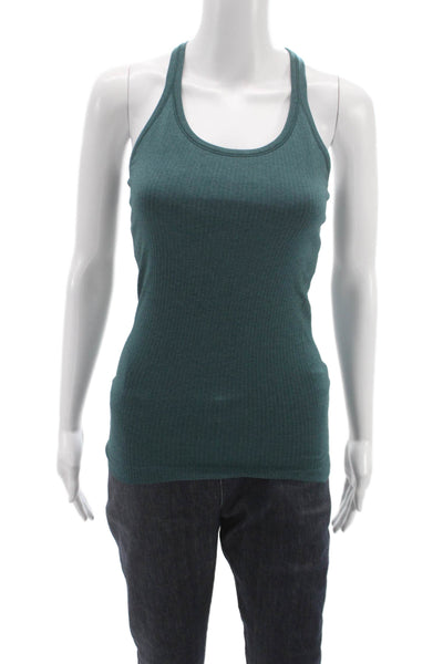 Lululemon Womens Textured Scoop Neck Racerback Active Tank Top Green Size 6