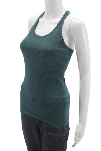 Lululemon Womens Textured Scoop Neck Racerback Active Tank Top Green Size 6