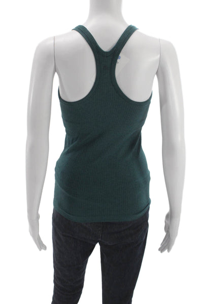Lululemon Womens Textured Scoop Neck Racerback Active Tank Top Green Size 6