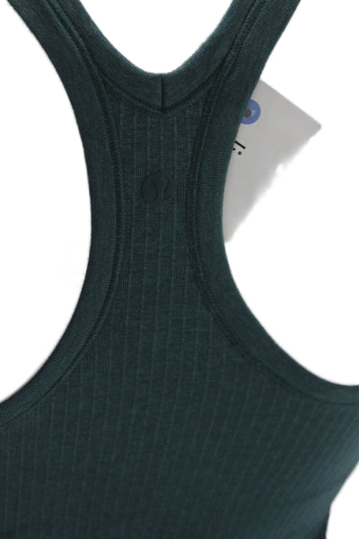 Lululemon Womens Textured Scoop Neck Racerback Active Tank Top Green Size 6