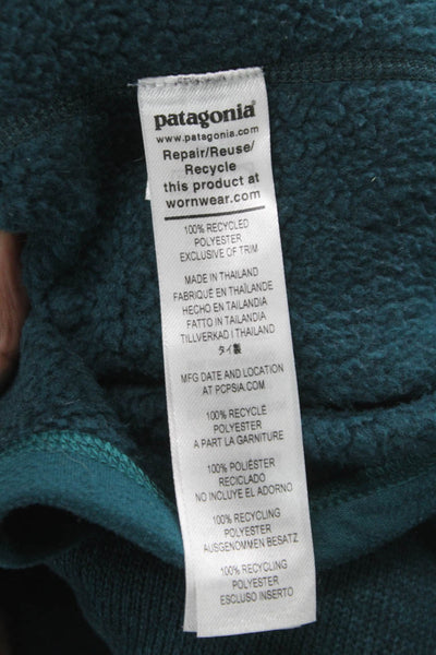 Patagonia Womens Half Zip Pullover Green Recycled Polyester Long Sleeve Size L