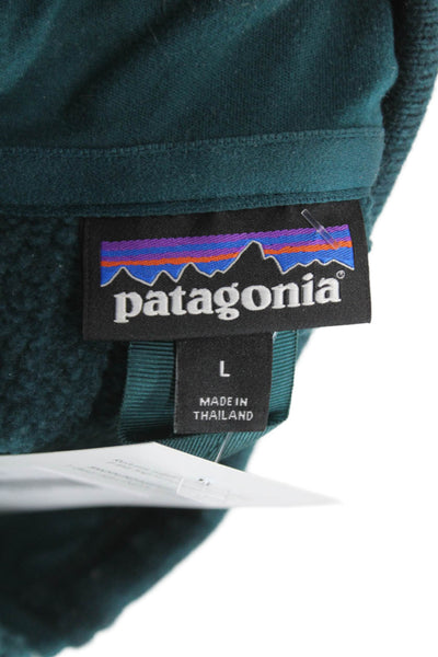 Patagonia Womens Half Zip Pullover Green Recycled Polyester Long Sleeve Size L