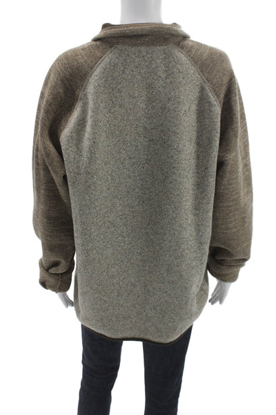 Patagonia Women Gray Collar Zipper Pullover Long Sleeve Recycled Poly Size L