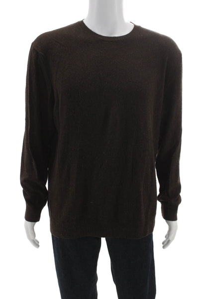 Zara Mens Brown Poly Blend Crewneck Pullover Long Sleeve Fall Size XL