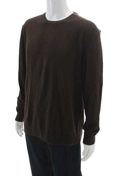 Zara Mens Brown Poly Blend Crewneck Pullover Long Sleeve Fall Size XL