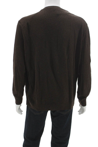 Zara Mens Brown Poly Blend Crewneck Pullover Long Sleeve Fall Size XL