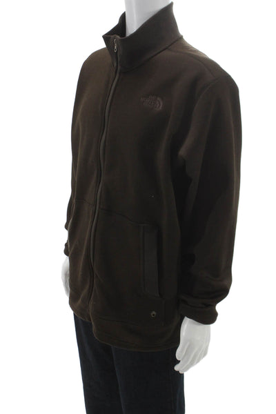 The North Face Mens Brown Fleece Basic Jacket Zip Long Sleeve Size XL