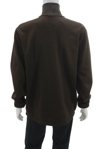 The North Face Mens Brown Fleece Basic Jacket Zip Long Sleeve Size XL