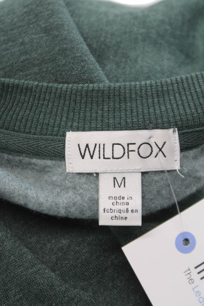 Wildfox Unisex Adults Pullover Sweatshirt Green Crew Neck Size M