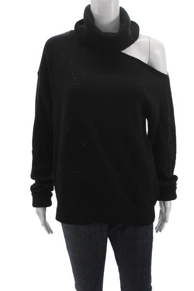 Paige Womens Black Turtleneck Pullover Sweater 70% Wool Long Sleeve Size S