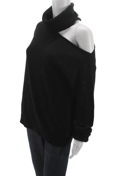 Paige Womens Black Turtleneck Pullover Sweater 70% Wool Long Sleeve Size S