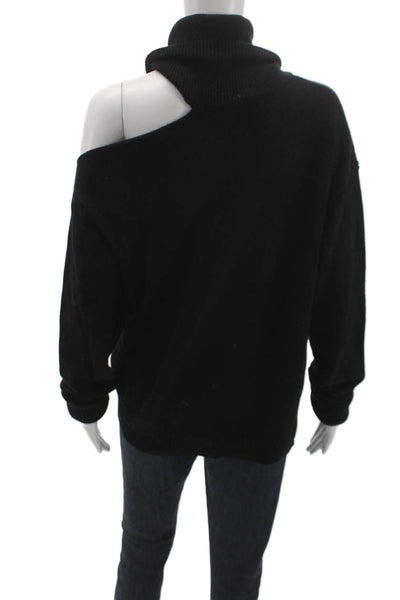 Paige Womens Black Turtleneck Pullover Sweater 70% Wool Long Sleeve Size S