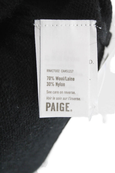 Paige Womens Black Turtleneck Pullover Sweater 70% Wool Long Sleeve Size S