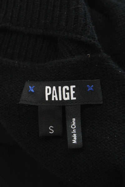 Paige Womens Black Turtleneck Pullover Sweater 70% Wool Long Sleeve Size S