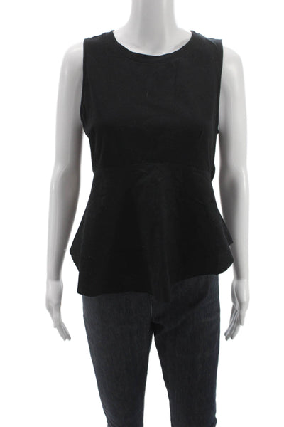 Eri + Ali Womens Tank Top Black Cotton Blend Sleeveless Size S