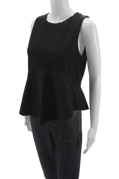 Eri + Ali Womens Tank Top Black Cotton Blend Sleeveless Size S