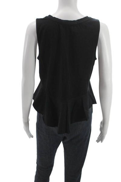 Eri + Ali Womens Tank Top Black Cotton Blend Sleeveless Size S