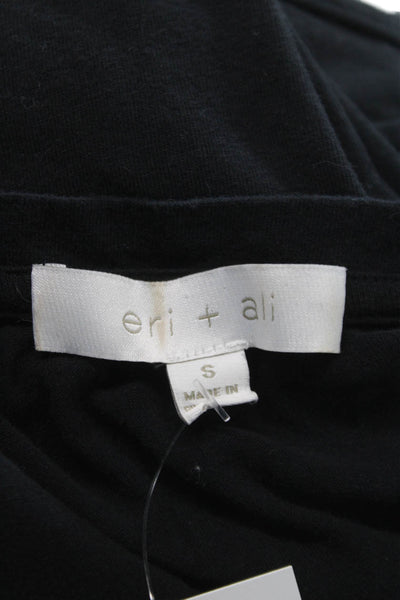 Eri + Ali Womens Tank Top Black Cotton Blend Sleeveless Size S
