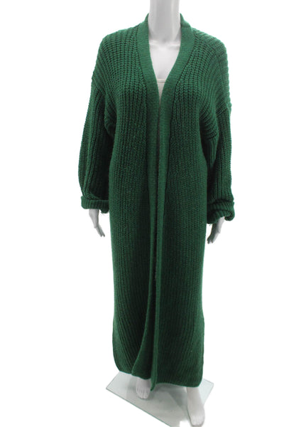 Iris Womens Cardigan Green V Neck Pullover Bohemian Long Sleeve Size One Size