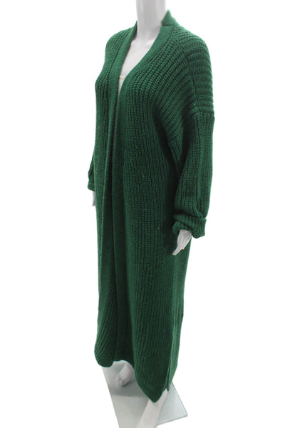 Iris Womens Cardigan Green V Neck Pullover Bohemian Long Sleeve Size One Size