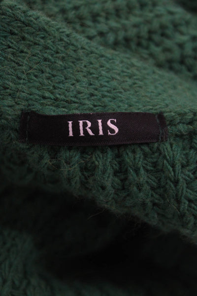 Iris Womens Cardigan Green V Neck Pullover Bohemian Long Sleeve Size One Size