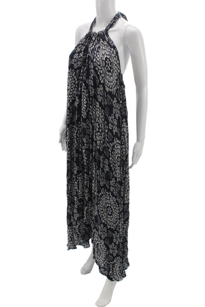 Elan Women Maxi Halter Floral Rayon Long Sleeveless Bohemian Dress Size One Size