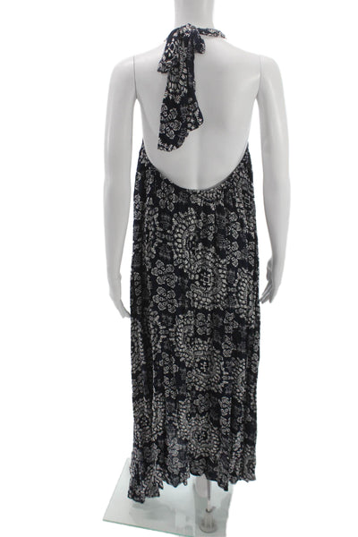 Elan Women Maxi Halter Floral Rayon Long Sleeveless Bohemian Dress Size One Size