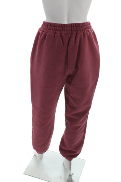 Comfrt Womens Jogger Pants Red Cotton Pull On Solid Fall Size S