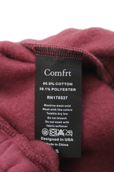 Comfrt Womens Jogger Pants Red Cotton Pull On Solid Fall Size S