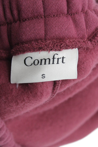 Comfrt Womens Jogger Pants Red Cotton Pull On Solid Fall Size S