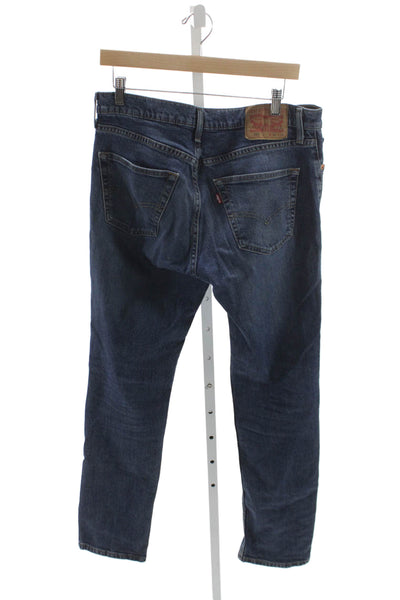 Levis Men Tapered Jeans Blue Cotton Button Fly Size 33