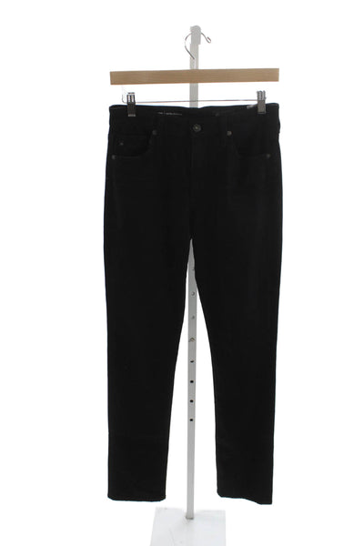 AG Adriano Goldschmied Women Straight Black High Rise Cotton Jeans Size 27