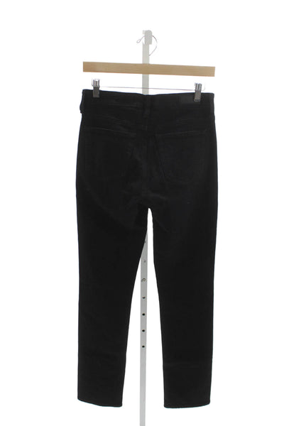 AG Adriano Goldschmied Women Straight Black High Rise Cotton Jeans Size 27